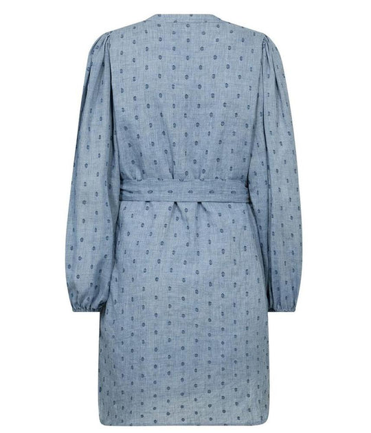 Co’Couture Dottiecc V-Dress in Dusty Blue