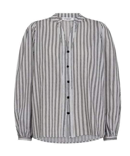 Co’Couture Noracc V-Shirt – Schicke Bluse in Schwarz-Weiß