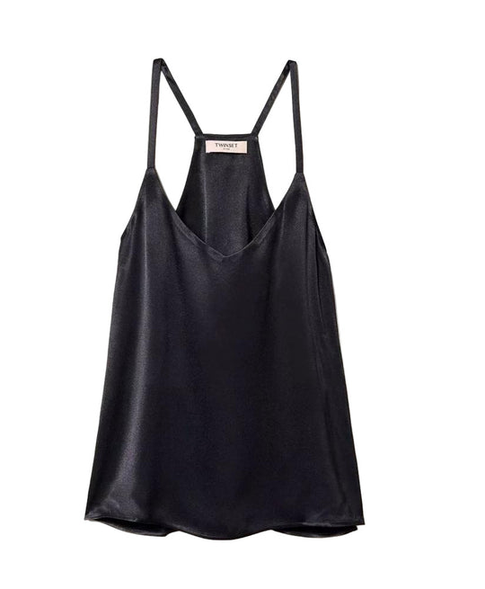 Schwarzes Top mit schmalen Trägern von TWINSET
