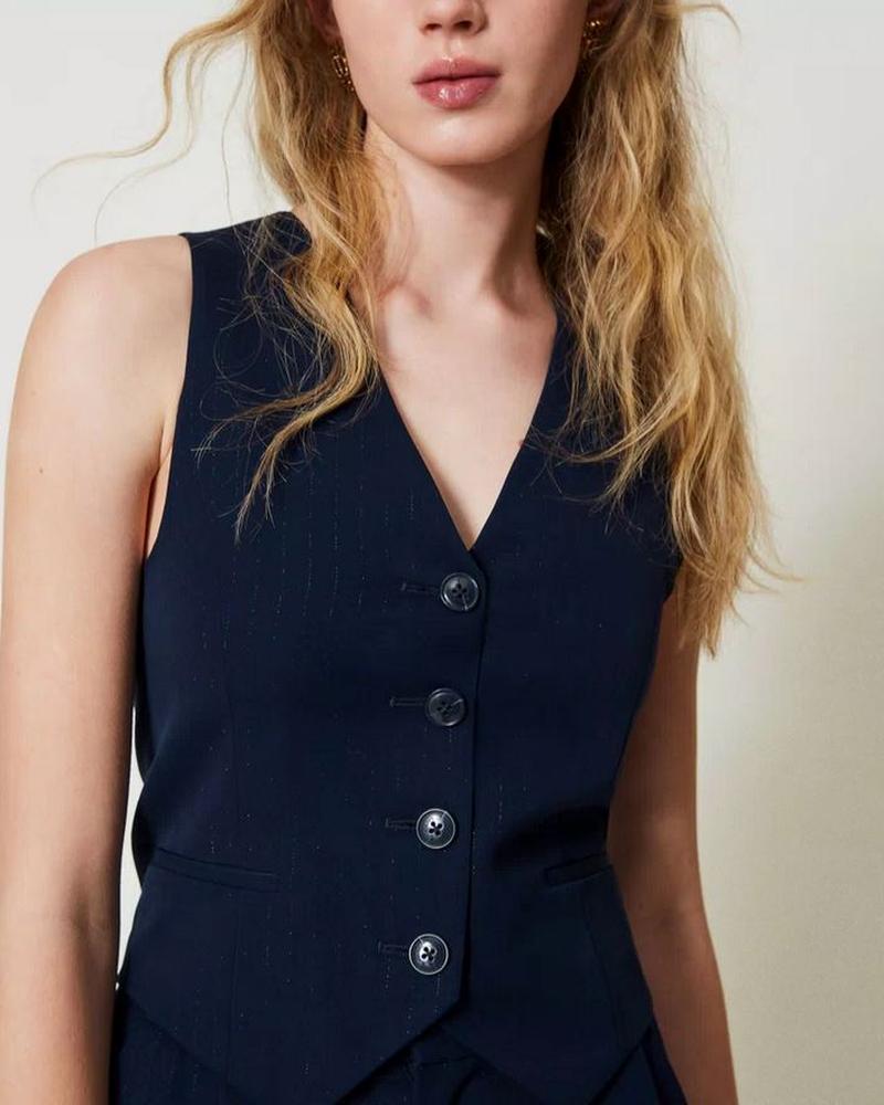 Weste mit Lurex-Nadelstreifen von TWINSET