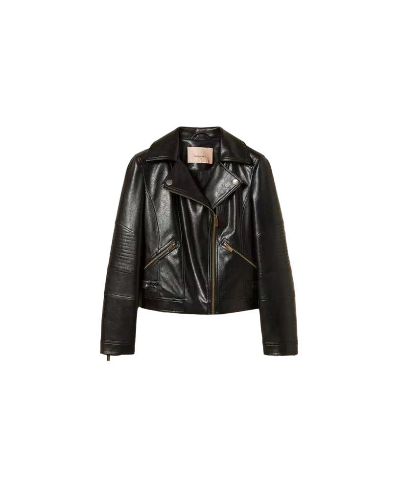 Bikerjacke aus Lederimitat von TWINSET