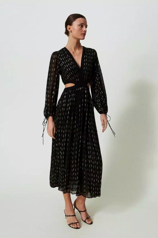 Maxikleid aus Georgette mit Stickerei von TWINSET