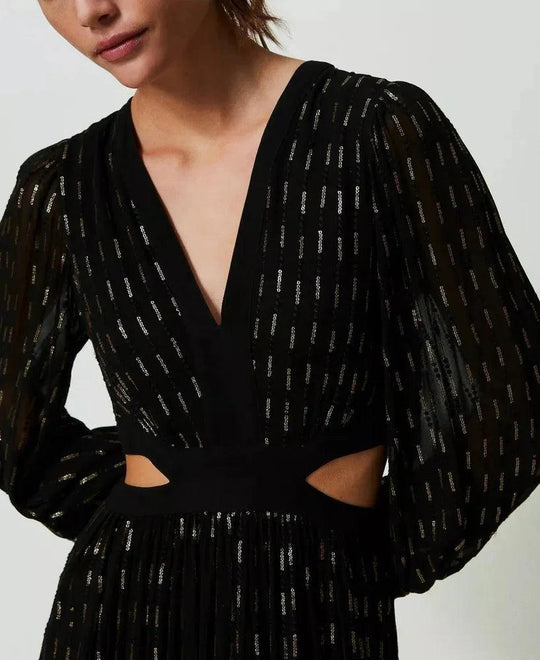 Maxikleid aus Georgette mit Stickerei von TWINSET