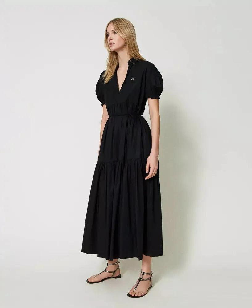Maxikleid aus Stretchpopeline