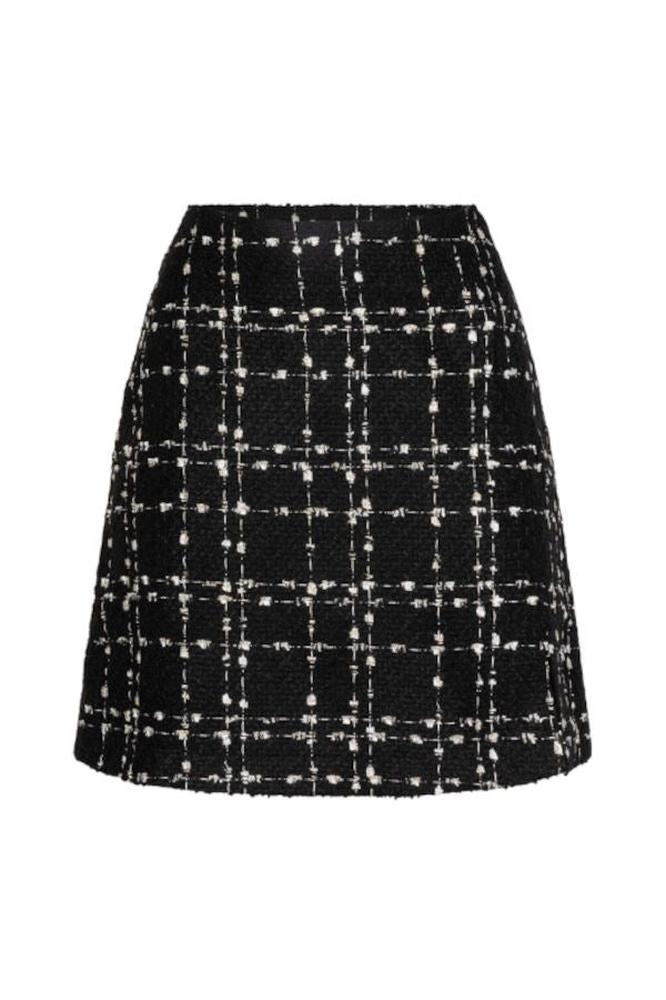 Schwarzer Tweed Rock