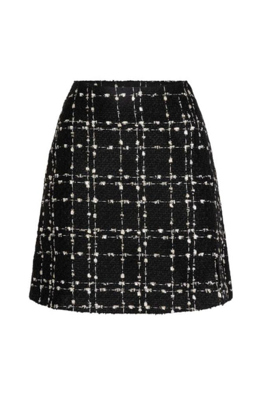 Schwarzer Tweed Rock