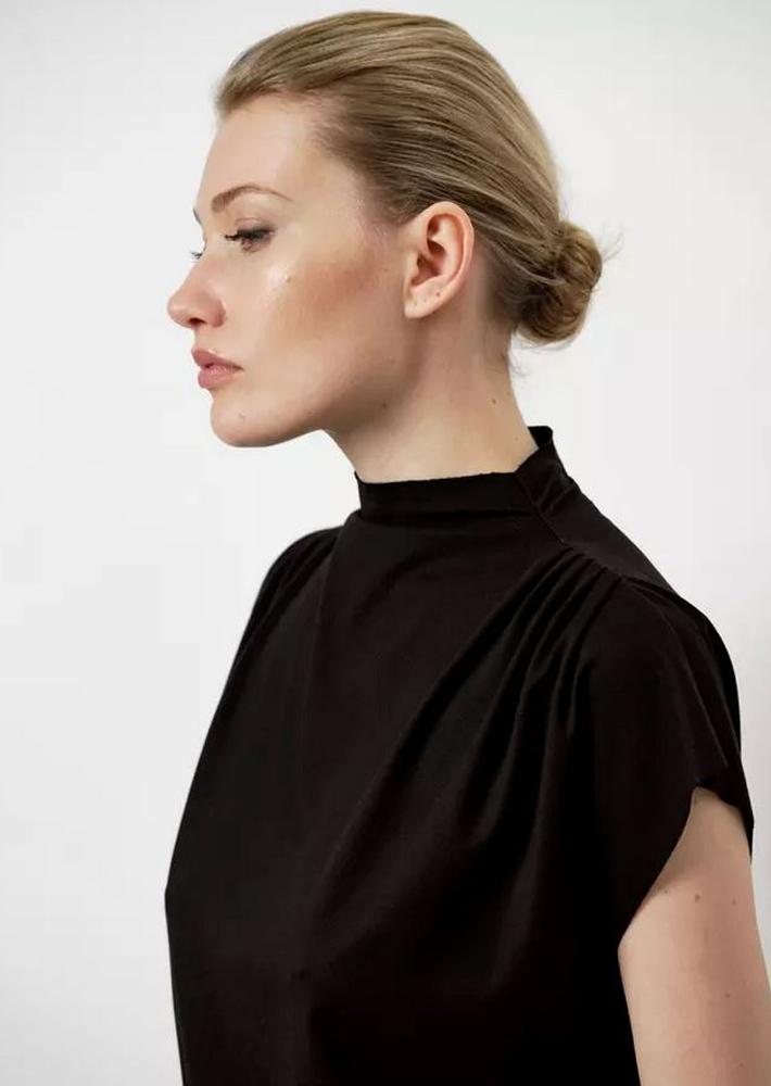 Schwarzes Jersey-Top